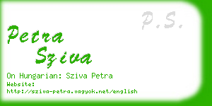 petra sziva business card